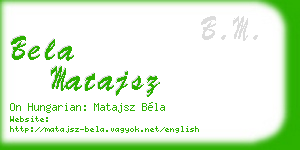 bela matajsz business card