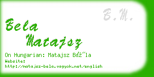 bela matajsz business card